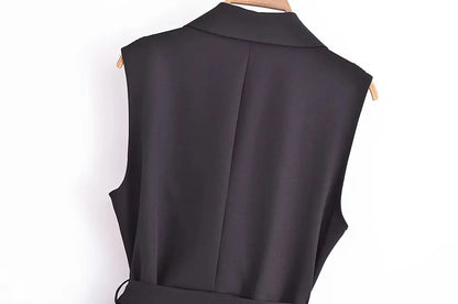 Dress Women Pleated Vests Long Dresses for Women 2024 Sleeveless Office Party Dress Ruched Midi Evening Dresses