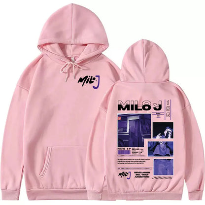 Rapper Milo J 166 Tour 2025 Album Graphic Hoodie Men Hip Hop Gothic Long Sleeve Sweatshirts Vintage Oversized Hoodies Streetwear