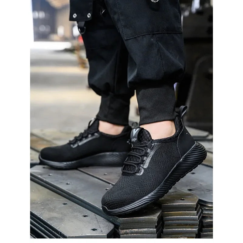 Men's Anti Smashing and Anti Stabbing Lightweight  Comfortable, Breathable  Protective and Safety Shoes