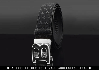 High Quality Automatic Buckle belts men Golden buckle fashion Waist Strap genuine leather Cowskin cintos masculinos B letter