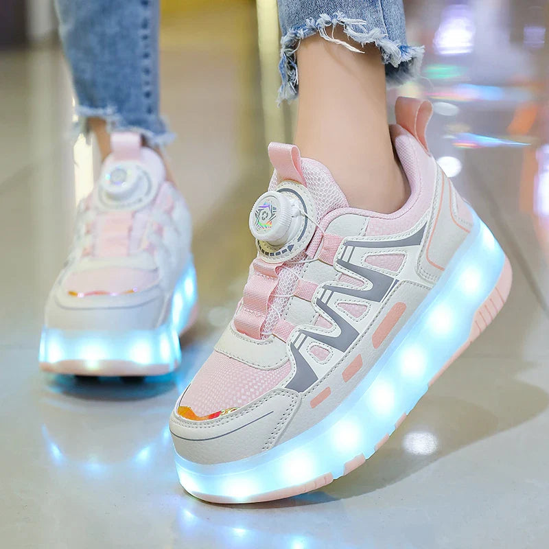 Children's And Teenage Roller Skates - Fashionable Upgraded Edition with Enhanced Stability - Detachable Dual-Use Sports Shoe