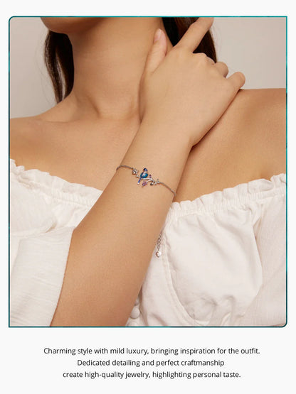 925 Sterling Silver Kingfisher Bracelet Original Design Bracelet Women Silver Jewelry for Party BSB127