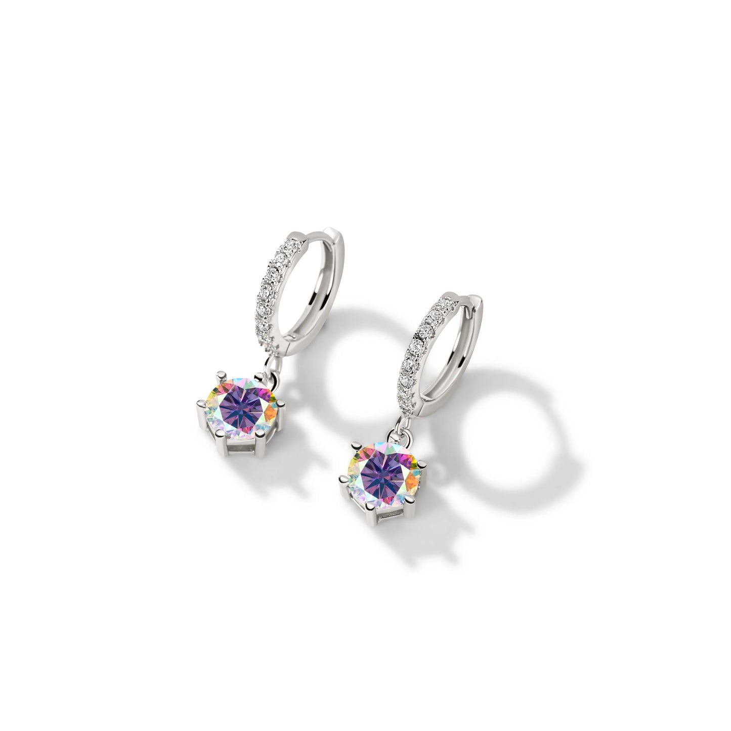 925 Sterling Silver 1 Carat Moissanite Drop Earrings for Women Charm Engagement Fine Jewelry Gift for Female Party Date