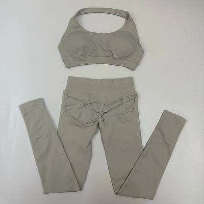 Yoga Leggings Set Women Seamless Yoga Set High Waist Scrunch Butt Legging With Halter Sports Bra Workout Gym Suit