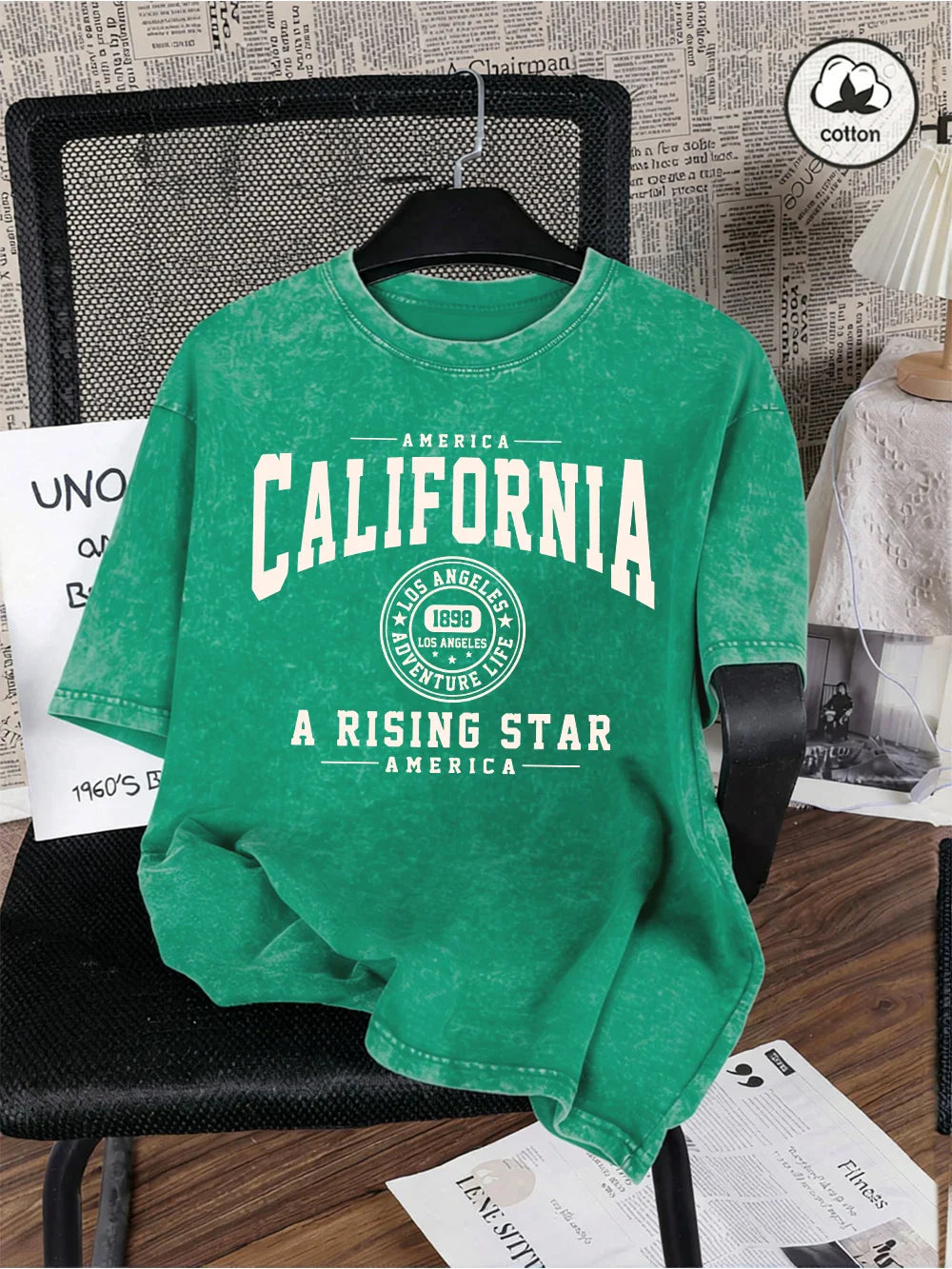 America California Printed Washed T-Shirt Mens Cotton Oversized T Shirt Casual O-Neck Short Sleeve Tops Summer Basic Male Tees