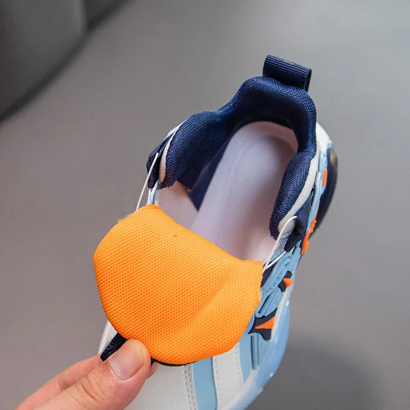 Children Fashion Sneaker Boys Casual Shoes Leather Flat Student Walking Shoes Outdoor Girl Basketball Sports Footwear Zapatillas