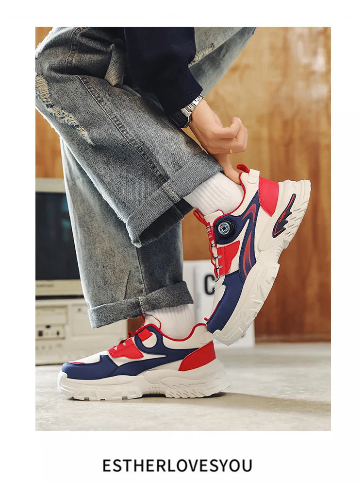 Autumn New Men's Versatile High-Top Trendy Thick-Soled Running Shoes Casual Fashion Sneakers Suitable for Outdoor Sports