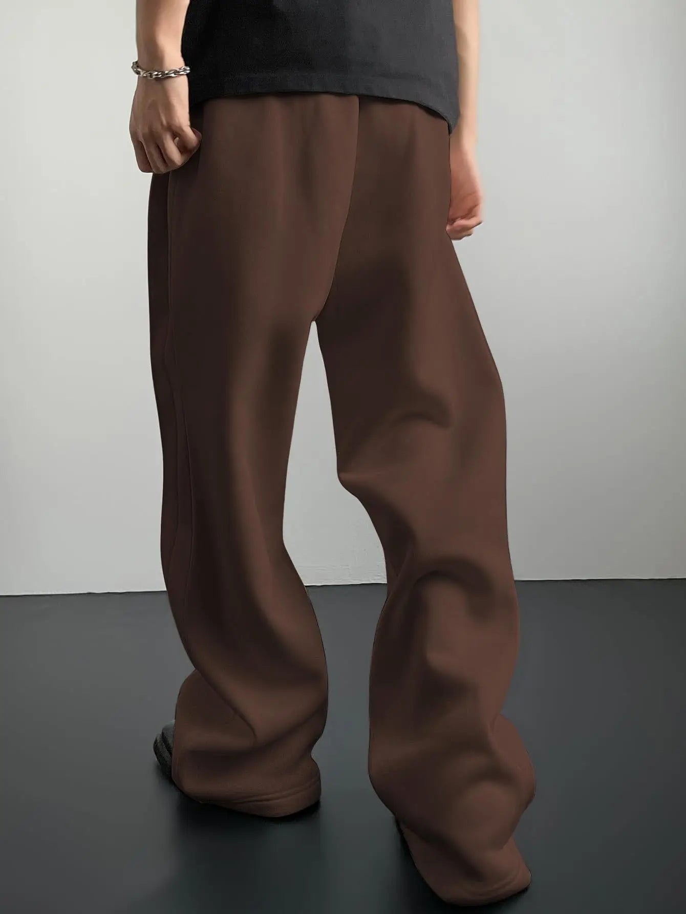 2025 men's wide leg sweatpants, European and American men's and women's sweatpants, waist drawstring straight leg loose casual s