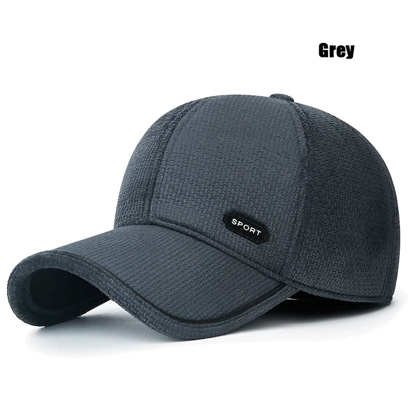 New Middle-Aged and Elderly Winter Windproof, Cold-Proof and Warm Baseball Cap With Ear Protection and Thickened Peaked Cap