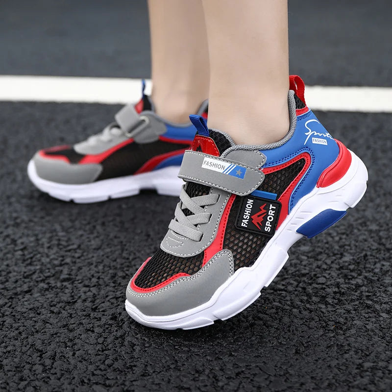 Kids Fashion Mesh Running Shoes Youngsters Teens Casual Walking Students Sneakers Breathable Soft Children Outdoor Sports Tennis