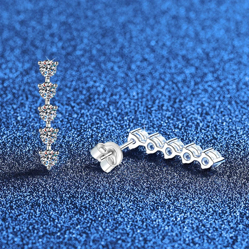 3mm Full Moissanite Earring For Women Wedding Fine Jewely 925 Sterling Sliver With White Gold Plated Party Studs Earrings