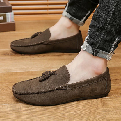 Fashion Men Casual Shoes Suede Breathable Comfort Slip-on Mens Driving Shoes Luxury Brand Men Loafers Mens Lazy Shoes Moccasins