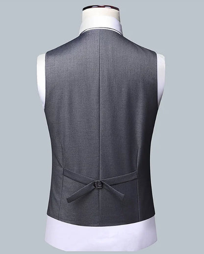 Men's Solid Color Business Suit Fashion Banquet Wedding Trend Groom Best Man Single 3/2/1