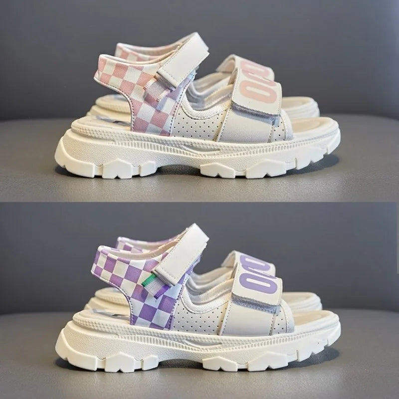 Girls Summer Fashion Sandals Kids Casual Outdoor Non Slip Lightweight Sandals Children's  Comfortable Design Cute Beach Shoes