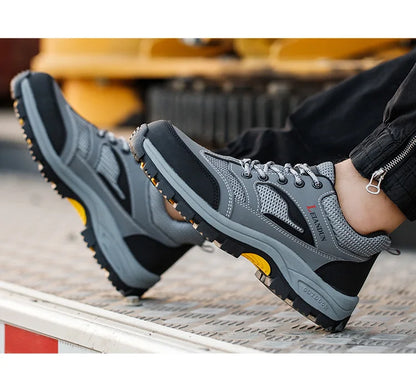 Men's Tactical Safety Shoes Breathable Steel Toe Puncture Resistant Work Shoes Wear-Resistant Protective Footwear