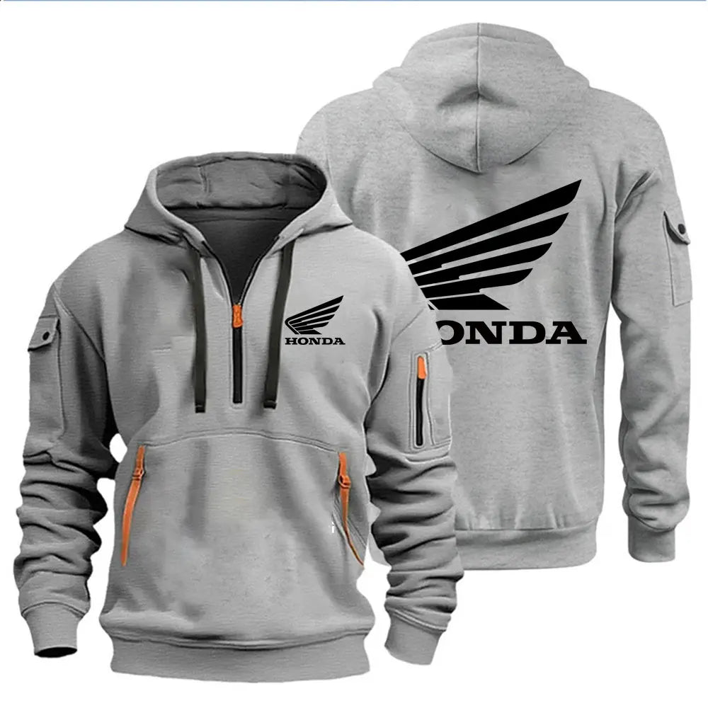 Men's Clothing Hoody Hoodie Motorcycle Jacket Honda Wing Logo Print Sweatshirt Pullover Trendy Biker Jacket Autumn and winter