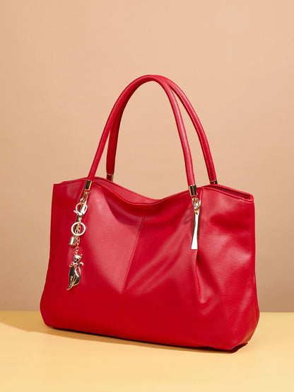 Women's Fashionable and Versatile Tote Bag with an Elegant Vibe, Large Capacity with Metal Accents, Pu Handbag and Shoulder Bag, Women's Business Travel Bag, Suitable for Outings/Shopping/Commuting/Work/Office/Business Trips/