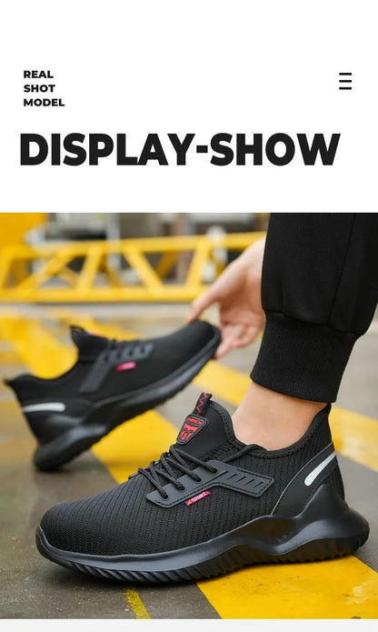 Lightweight Safety Shoes Men Steel Toe Sneakers Puncture Proof Breathable Safety Boots Man Dangerous Construction Work Foorwear