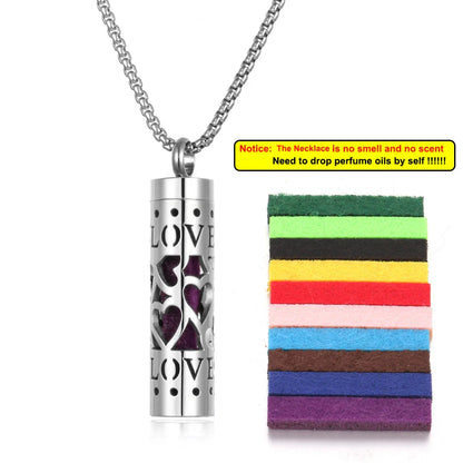 Long Strip Stainless Steel Aromatherapy Necklace Perfume Diffuser Essential Oil Diffuser Pendant Necklace Jewelry Accessories