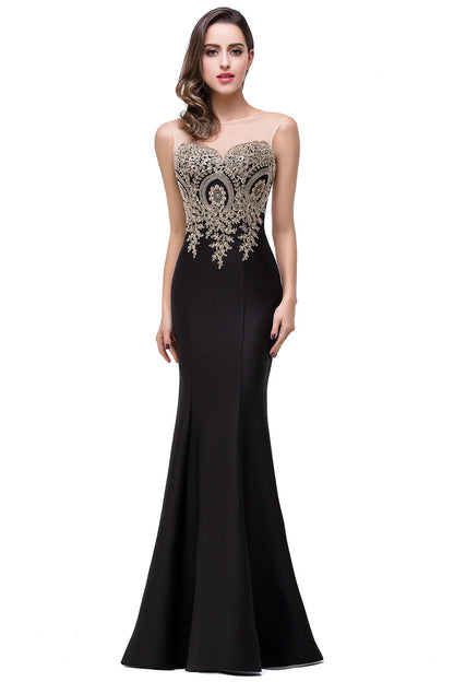 2024 Hot Sale Gold Appqulies Sweetheart Illusion Wedding Guest Gown Elegant Bridesmaid Dresses Maxi Floor Length Mermaid Gowns