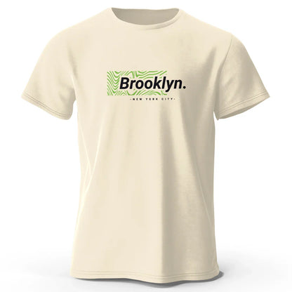Brooklyn New York Print, Men's Novel Graphic Design T-shirt, Casual Comfy Summer Tees for Men's Daily ActivitiesTops Clothing