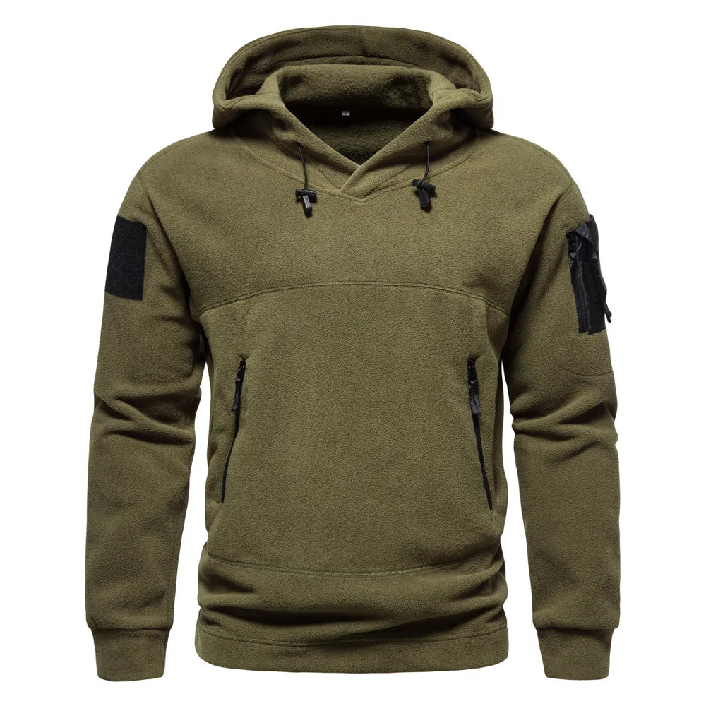 2024 Autumn Spring Fleece Hoodies Men Tactical Sweatshirts Outdoor Thermal Multi-pocket Polar Pullovers Hoodies Man Clothing