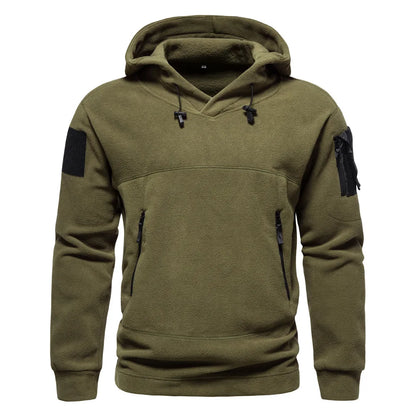2024 Autumn Spring Fleece Hoodies Men Tactical Sweatshirts Outdoor Thermal Multi-pocket Polar Pullovers Hoodies Man Clothing