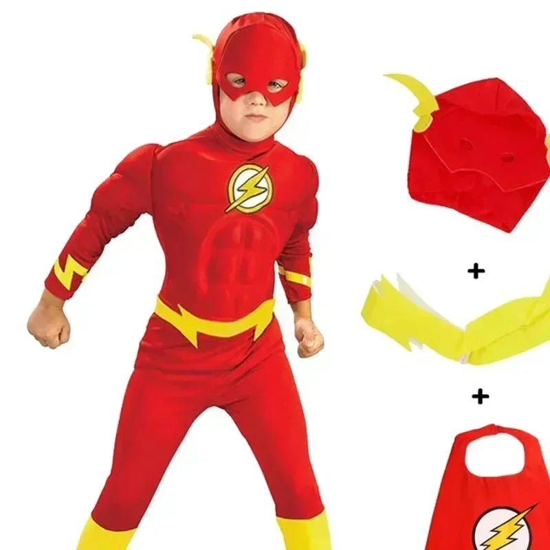 Children's Full Body Jumping Set Muscle Children's Set 2024 New Halloween Superhero Flash Role Playing Costume