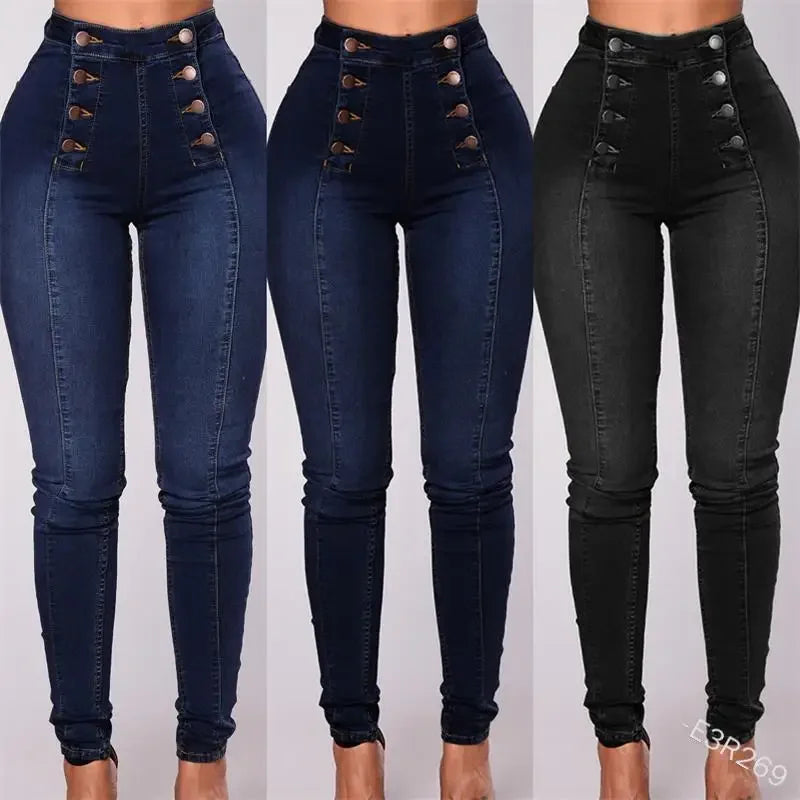 Women Elegant Vintage Stretch Bodycon Jeans