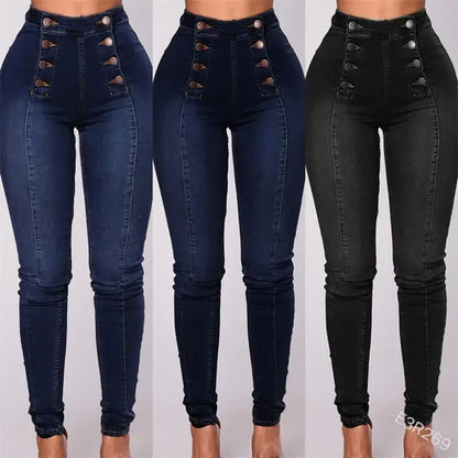 Women Elegant Vintage Stretch Bodycon Jeans