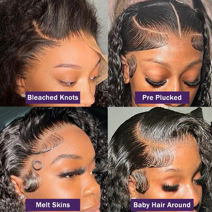 Human Hair 13x6 HD Kinky Curly Lace Frontal Wigs Deep Curls Brazilian 13X4 Closure Wear And Go Wigs Isee Glueless Ready To Wear