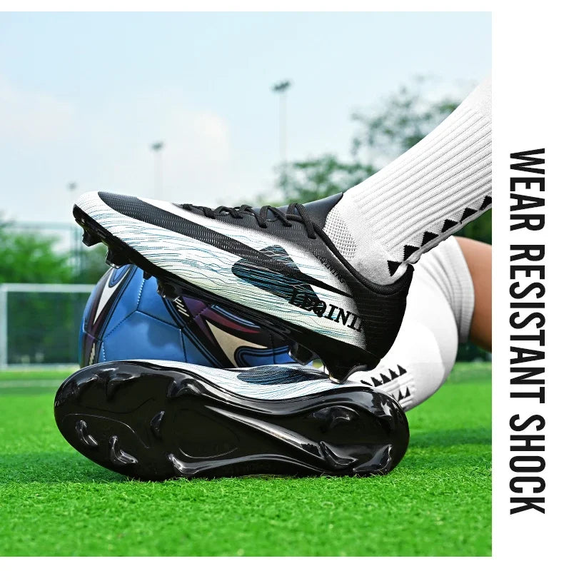 New Men Football Boots Outdoor Non Slip Match Boys Breathable Soccer Shoes Sport Adult Cleats Training Long Spikes Comfortable