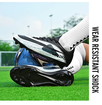 New Men Football Boots Outdoor Non Slip Match Boys Breathable Soccer Shoes Sport Adult Cleats Training Long Spikes Comfortable