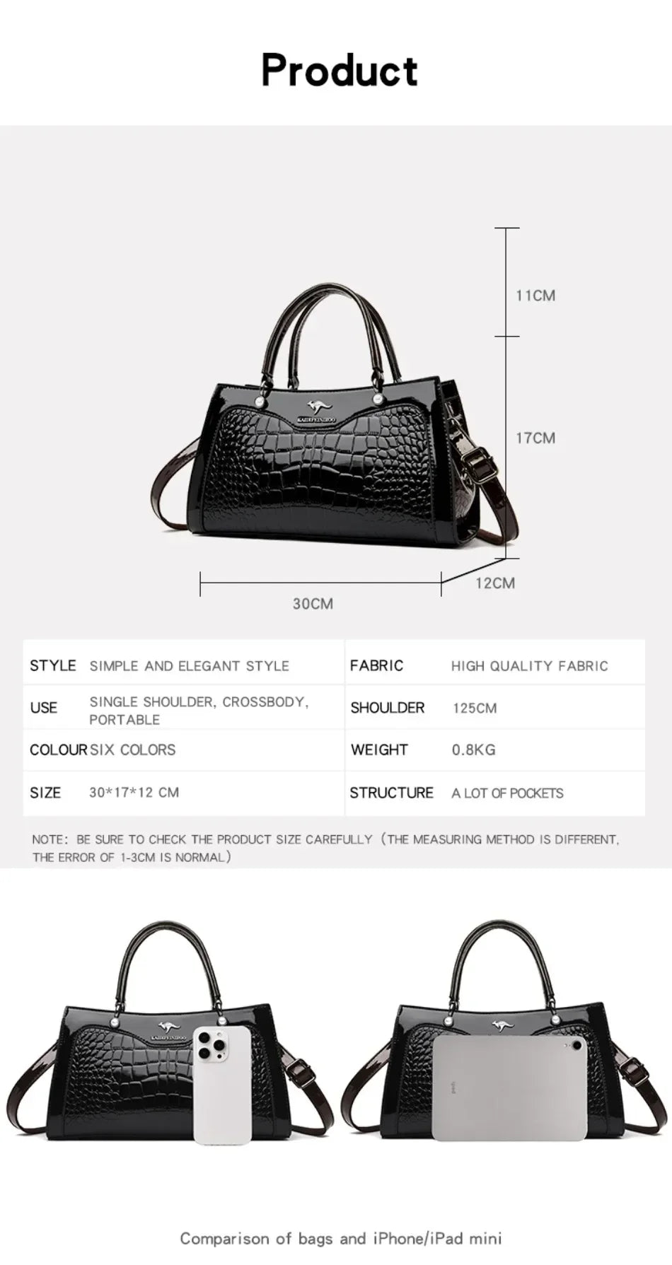 2024 Genuine High Quality  Luxury Handbag Designer Crossbody Bags for Women  Fashion Crocodile Pattern  Shoulder Bag Totes Bags