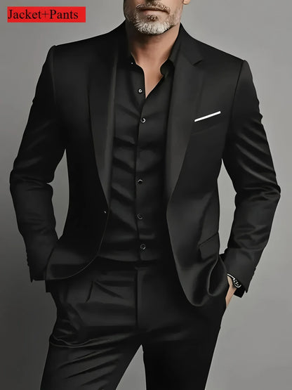 2 Pieces Extra Large Size Suits For Men Wedding Groom Tuxedos Prom Sets Business Male Blazer Trajes De Hombre