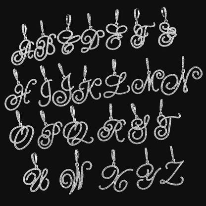 A-Z Cursive Initial Letter Name Pendant Necklace For Women Simple Rope Chain Letter Necklace Fashion Jewelry Gift