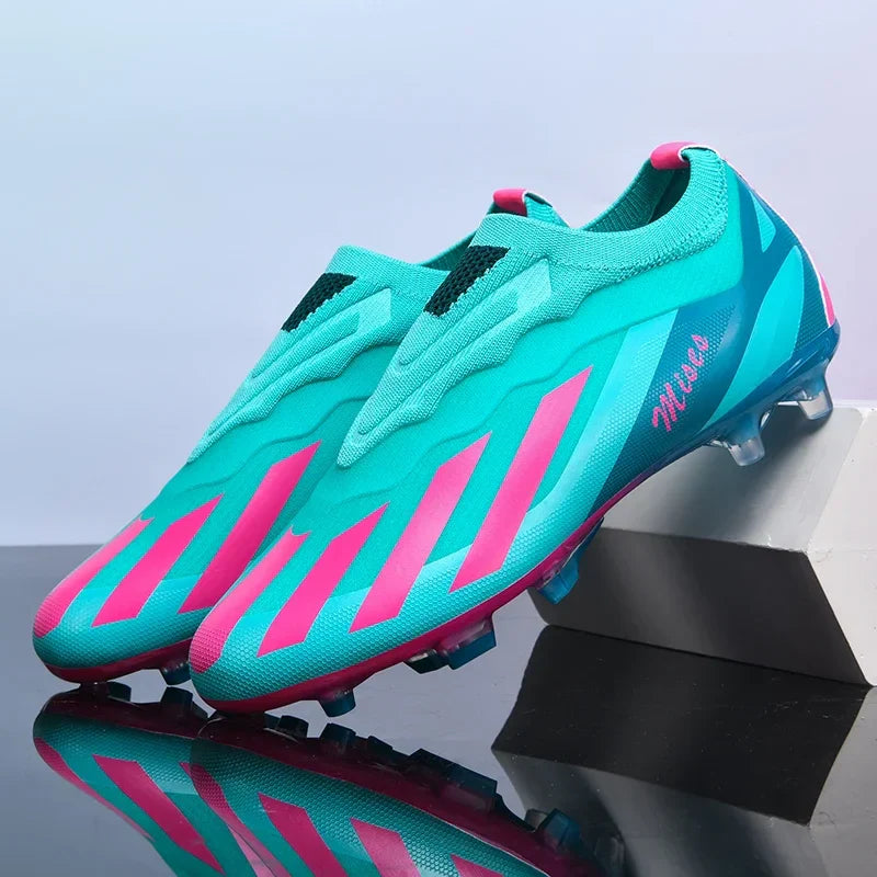 New Men Outdoor Football Boots Cleats Soccer Shoes Long Spikes FG Boys Non Slip Sport Training Breathable Match Comfortable