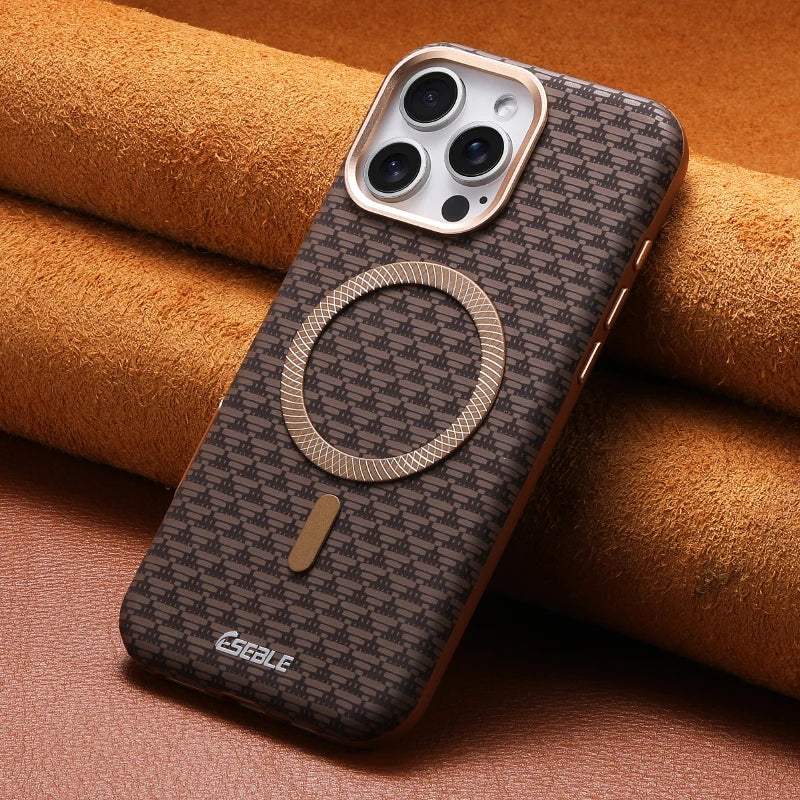 For Magsafe Magnetic Solid Color Triangle Pattern Phone Case for iPhone 17 Pro Max 15 13 14 16 Pro Max Bumper Back Cover