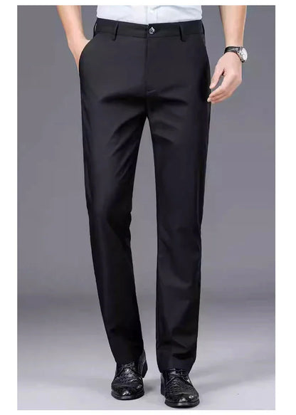 Mens Dress Pants Stretch Smart Fomal Pants Men's Trousers Black Blue Suit Pants Spring Summer Wedding Pants