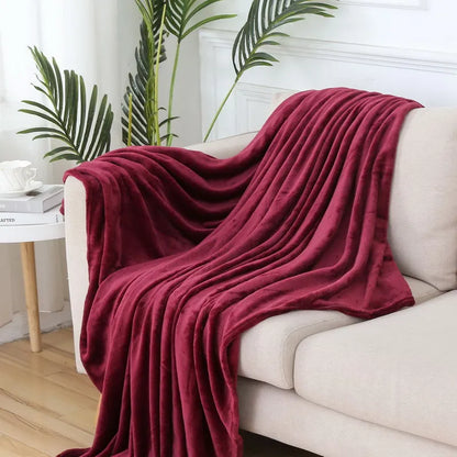 Fluffy Coral Velvet Blanket Flannel Plush Comfortable Thickened and Warm Soft Sofa Throw Blanket for Air-Conditioned Room Luxury