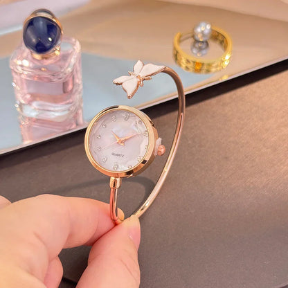 Romantic Butterfly Open Bracelet Luxury Fashion Ladies Quartz Watch Elegant Simple Wristwatch New Model Bestseller