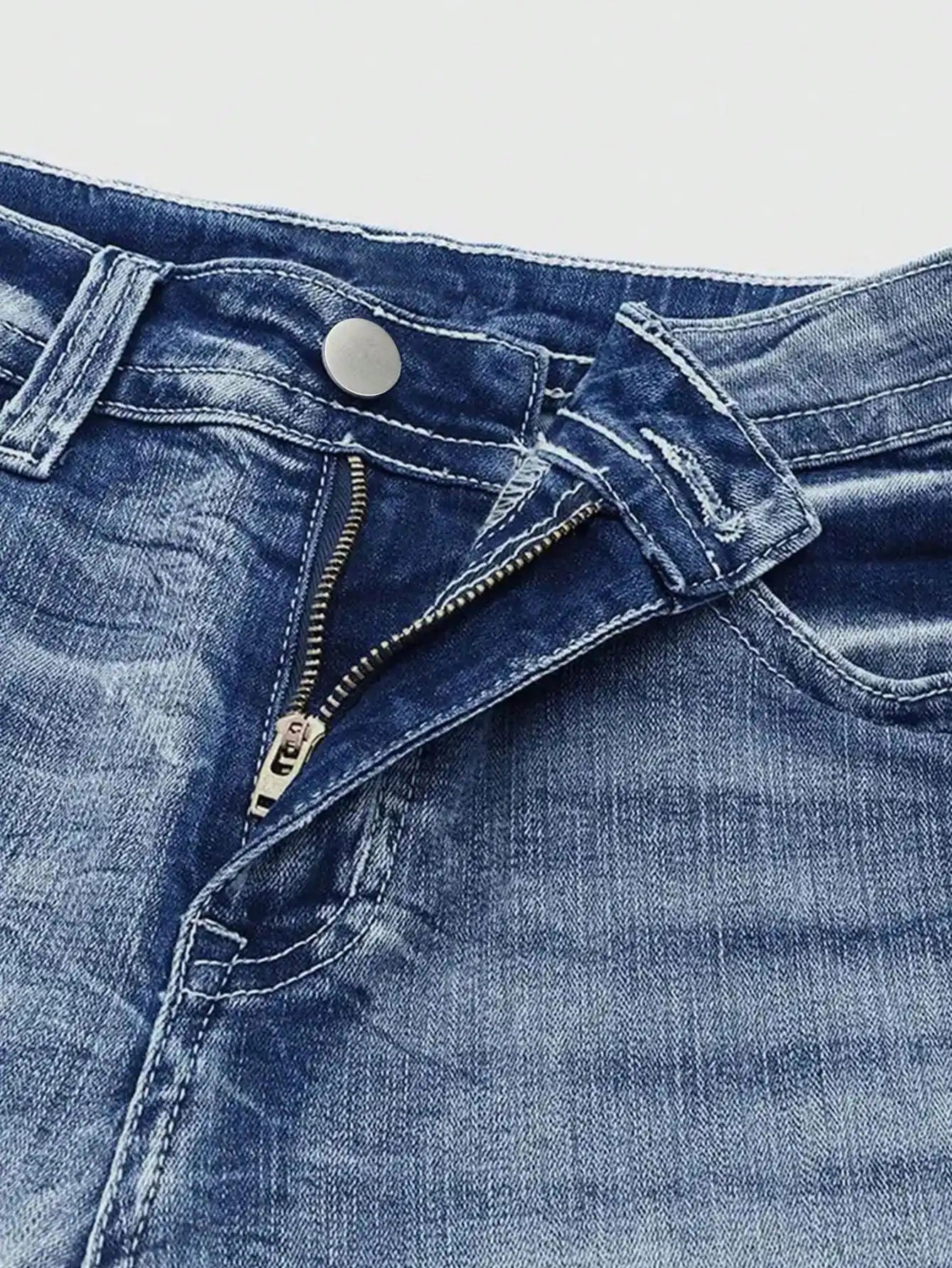 Women's Casual Button Pocket Jeans - High-Quality Straight-Leg Denim Pants
