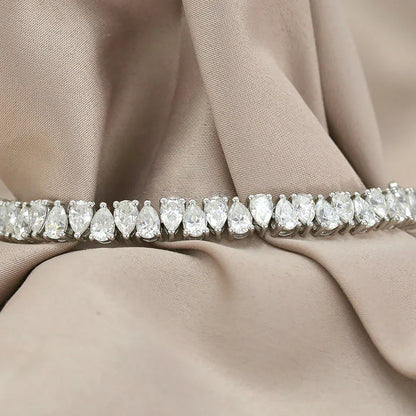 0.35carat Waterdrop Moissanite Tennis Bracelet For Women S925 Silver Pear cut Lab Diamond Engagement Bracelets With Certificate