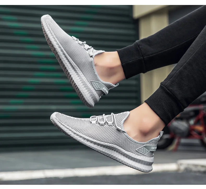 Summer Mesh Men Shoes Breathable Mens Sneakers Trendy Lightweight Walking Big Size Man Tenis Shoes
