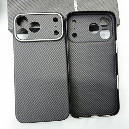 Genuine Aramid Carbon Fiber Mag Safe Magnetic Case For iPhone 17 Pro Max 17Pro Matte Camera Hole Thin Hard Armor Cover
