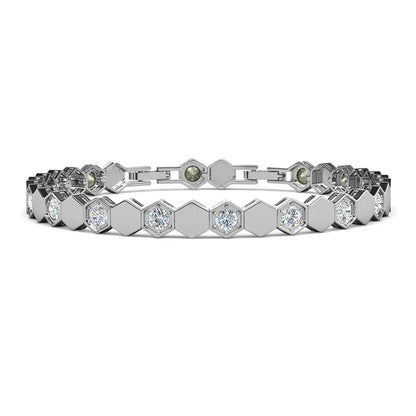 Jewelry Embellished with Premium Swarovski Crystals Bracelet  for Women Quality Brass with 18K White Gold Plated