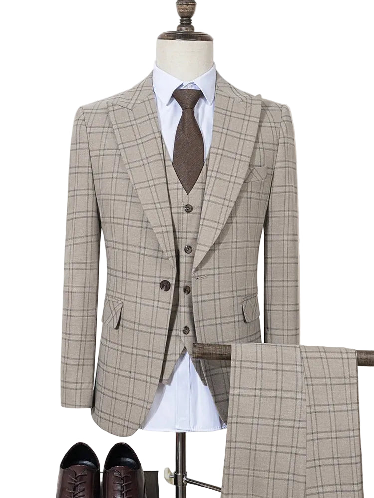 High Quality Plaid suit Formal Business Office Men's Suits Fashionable and Casual evening gown