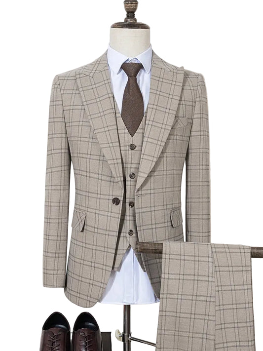 High Quality Plaid suit Formal Business Office Men's Suits Fashionable and Casual evening gown
