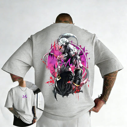 T-shirt Summer New Majin Buu Printed Men's and Women's Trendy Versatile Loose Casual Short Sleeve Top
