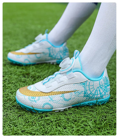 30-40# Personality Stylish And Comfortable Boys Girls Training Game Sneakers Indoor Outdoor Lawn Youth Student Soccer Shoes
